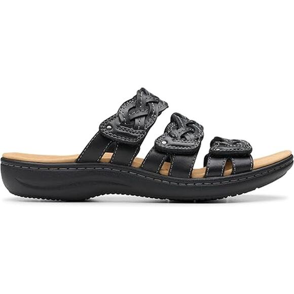 NWT Clarks Women’s Laurieann Rio Sandal Black Leather Size 8 - Picture 3 of 6